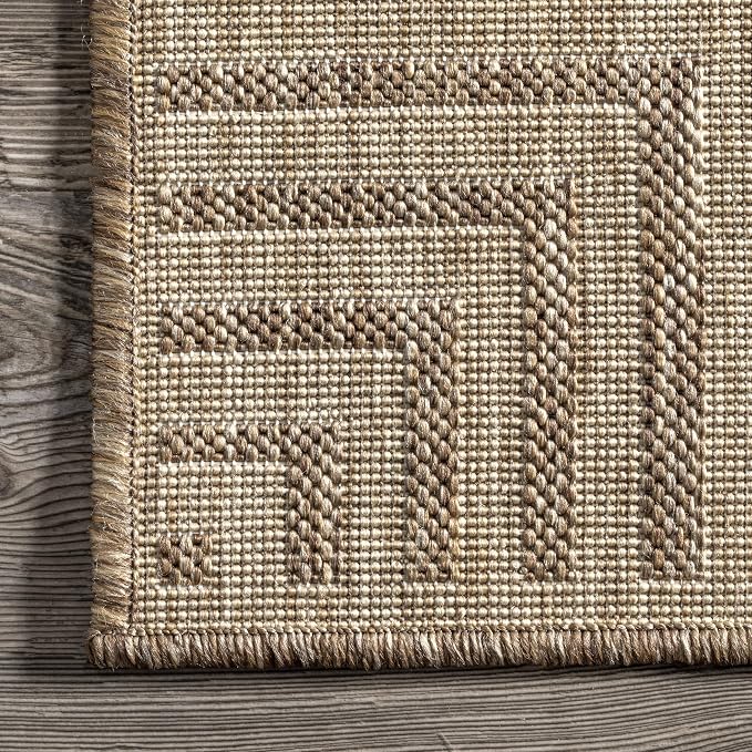 Nuloom Asha Light Brown/Ivory, Striped Border, Soft and Cozy, High Traffic - Image 6