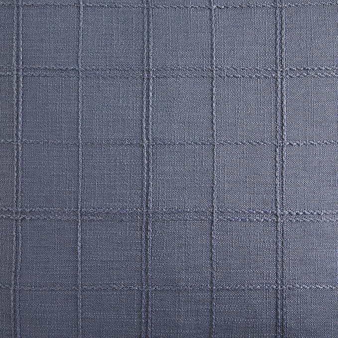 Linen Checked Farmhouse Table Runner, 13x90 Inches Blue | Raised Grid Design - Image 6