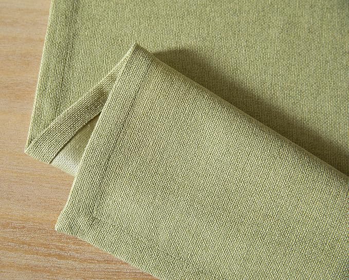 Burlap Style Farmhouse Table Runner, 14x90 Inches Light Sage Green | Thick - Image 7