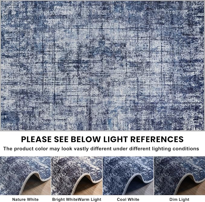 10x14 Area Rugs for Living Room Washable Rug: Anti-Skid Abstract Modern Living - Image 9