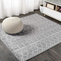 JONATHAN Y Boho Vintage Diamond Gray/Ivory Square Area Rug 6X6 ft, Moroccan Hype by JONATHANY
