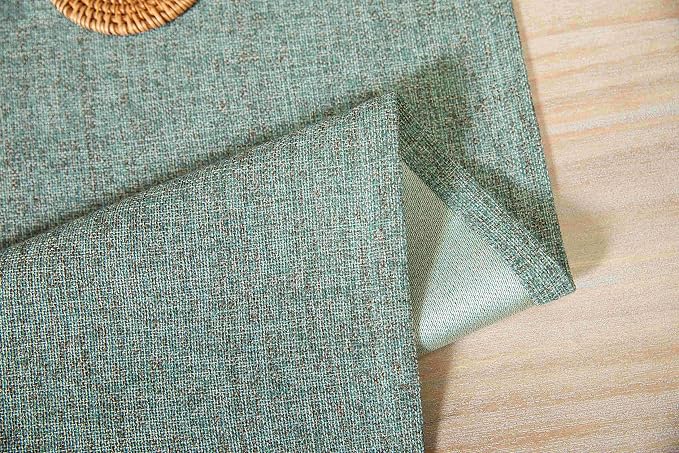 Burlap Style Farmhouse Table Runner, 14x60 Inches Mineral Green | Thick Durable - Image 7