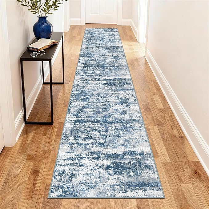 Runners for Hallways Ultra Non-Slip 2x10 Long Runner Rugs Washable Abstract by TTelephant