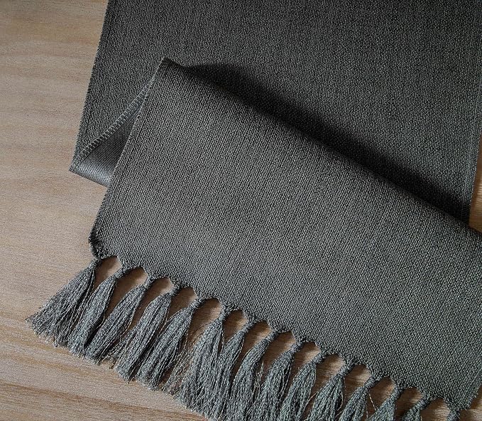 Graphite Grey Table Runners 108 Inches Long, Burlap Linen Style Rustic - Image 7