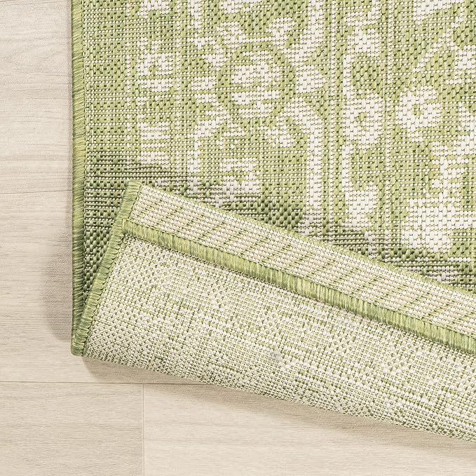 JONATHAN Y Boho Medallion Indoor Outdoor Area Rug 3X5 Green/Cream, Malta - Image 4