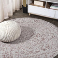 JONATHAN Y Boho Medallion Indoor Outdoor Round Area Rug 9 Ft Red/Taupe by JONATHANY