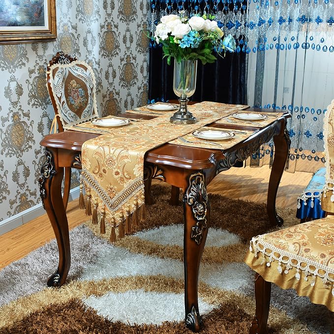 Luxury Velvet Gold Table Runner 205 Inches Long - Image 2