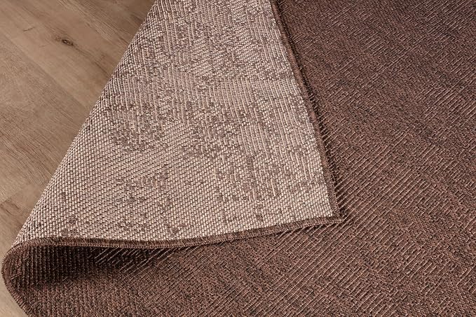 CAMILSON Easy Jute Round Rug 6ft Indoor Outdoor Brown Color Fiber Area Rugs - Image 6