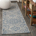 JONATHAN Y Boho Medallion Indoor Outdoor Runner Rug 2X20 Navy/Gray, Estrella by JONATHANY