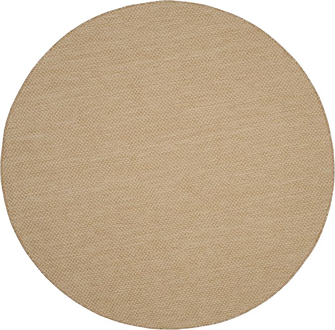 SAFAVIEH Courtyard Collection 7'1" Round Natural/Cream CY8521 Indoor/ Outside - Image 3