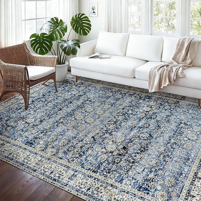 BILEEHOME Dark Blue 5x8 Area Rug by BILEEHOME