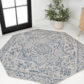 JONATHAN Y Boho Medallion Indoor Outdoor Octagon Area Rug 5 Ft Navy/Gray by JONATHANY