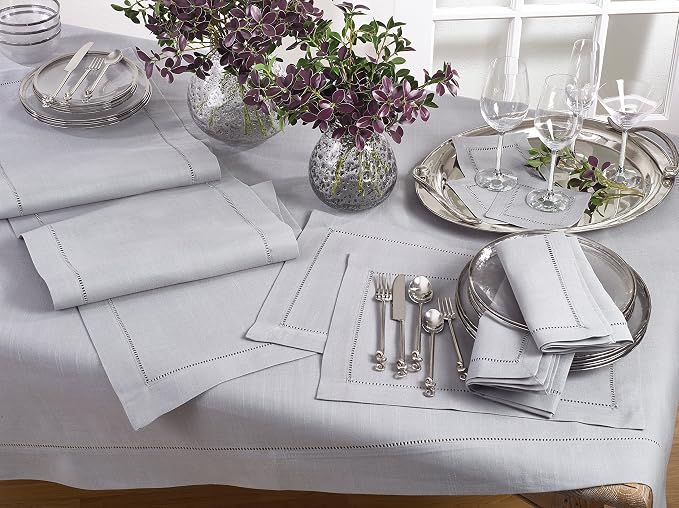 Saro Lifestyle Hemstitched Border Tablecloth - Image 2