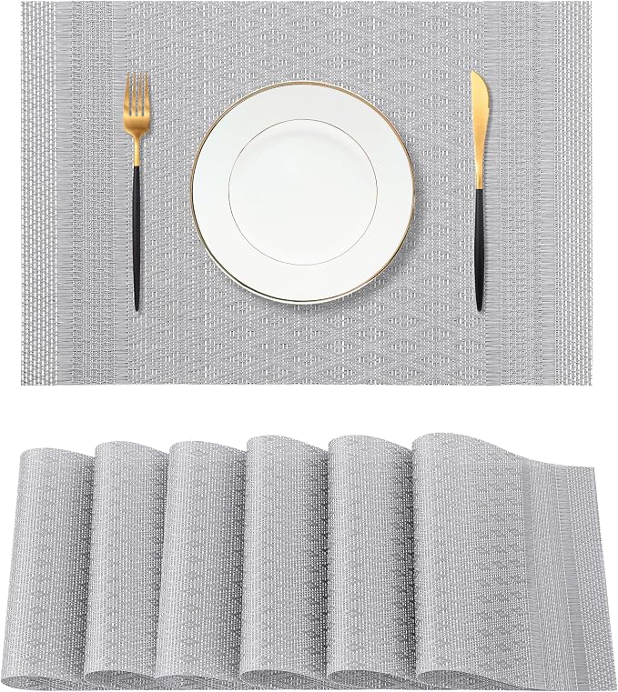 Leetaltree Lunar Grey Placemats Set of 6 by Leetaltree-ArtatEveryTable