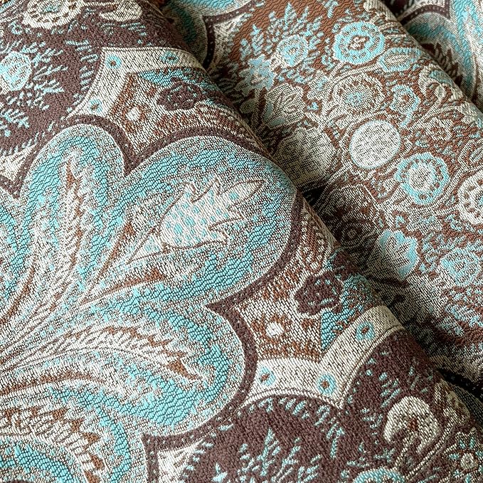 Christmas Table Runner 72" Teal Brown - Image 4