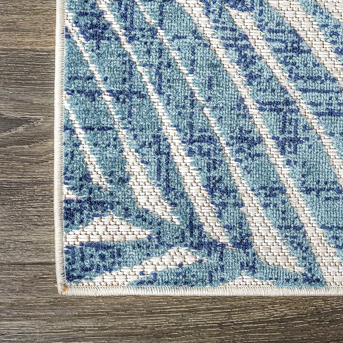 JONATHAN Y Tropics Palm Leaves Indoor Outdoor Area Rug 8X10 Cream/Orange - Image 10